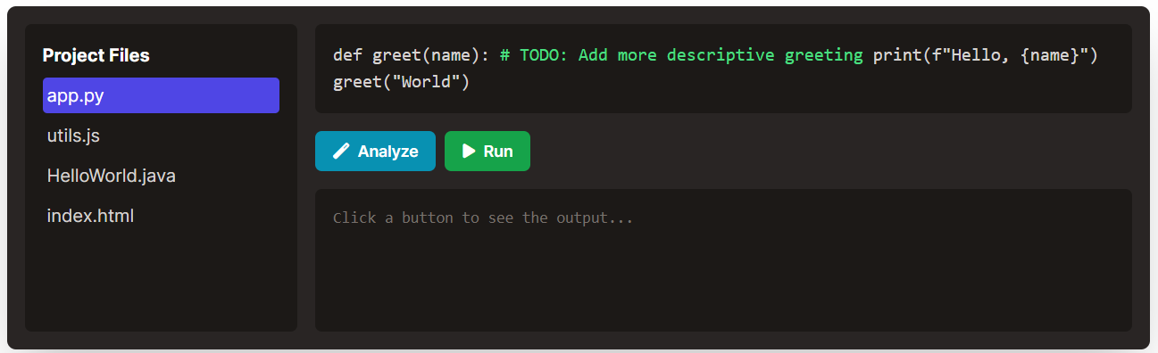 AI Code Editor System